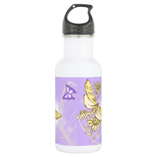 Bouteille D'eau Papillon de pêche pourpre (Devant)