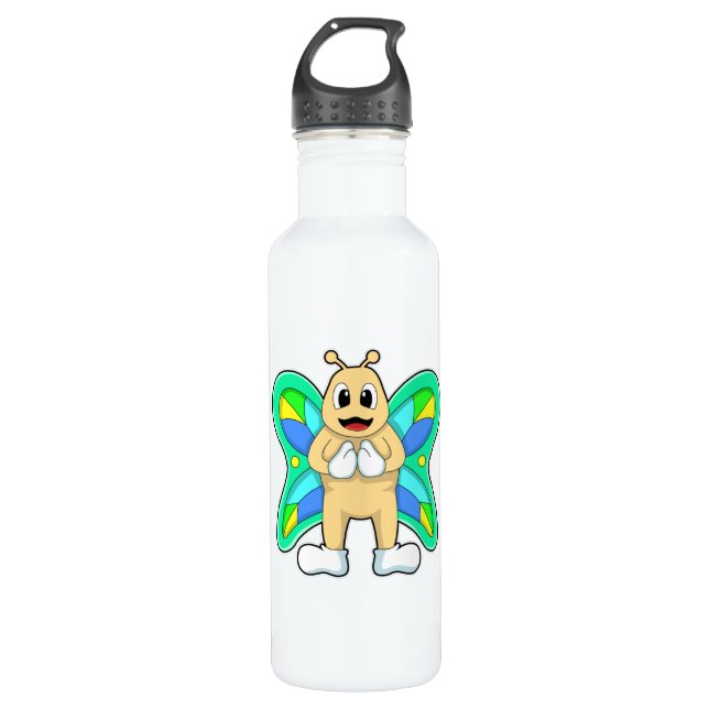 Bouteille D'eau Papillon heureux (Devant)
