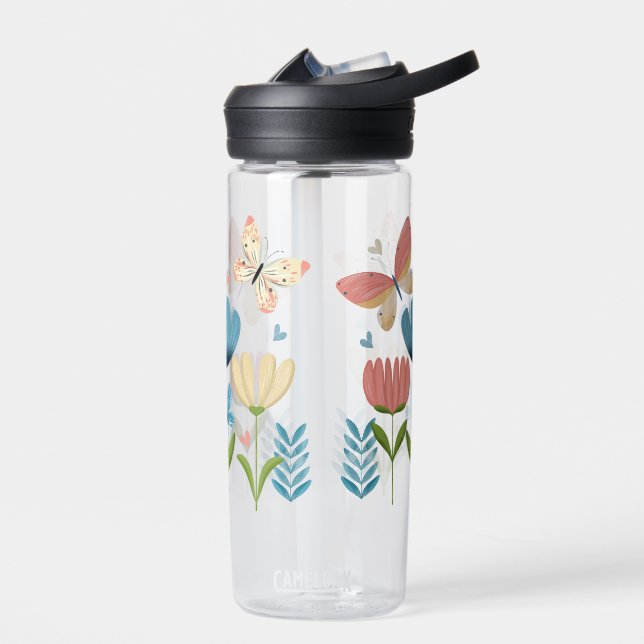 Bouteille D'eau Papillons et fleurs (Gauche)