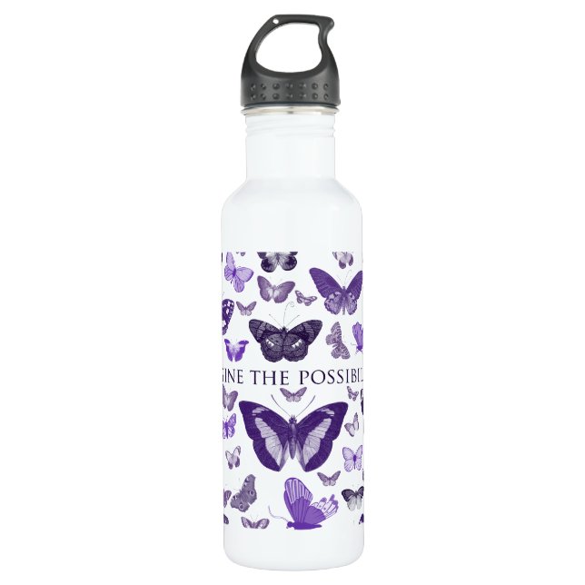 Bouteille D'eau Papillons Purple Imagine (Devant)
