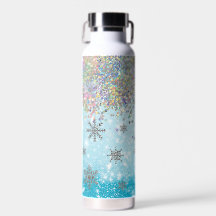Parties scintillant d'hiver Bleu Flocon de neige