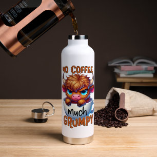Bouteille D'eau Pas de café beaucoup grincheux 