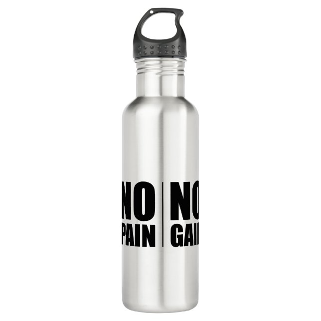 Bouteille D'eau Pas de douleur ni gain (Devant)