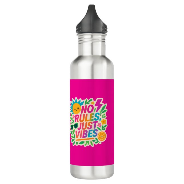 Bouteille D'eau Pas de règles Vibes - Neon Gradient Kawaii-Punk Ty (Gauche)