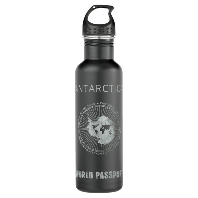 Bouteille D'eau Passeport du monde Antarctique - T-shirt blanc Vin (Devant)