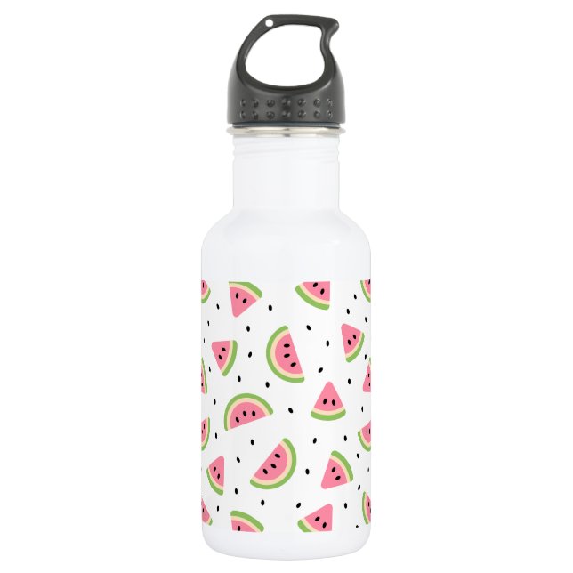Bouteille D'eau Pastèques roses, graines de pastèque, motif d'été (Devant)