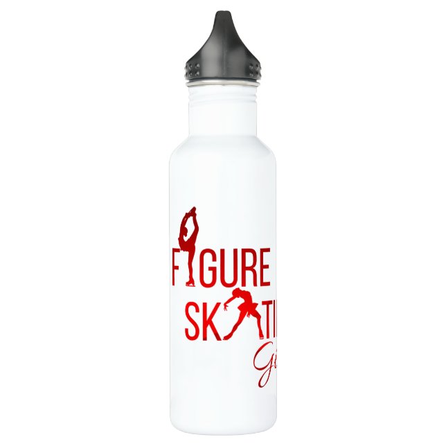 Bouteille d'eau Patinage artistique dégradé rouge (Gauche)