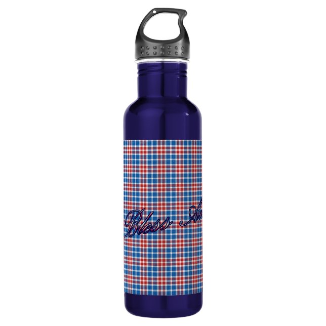 Bouteille D'eau Patriotique American Blue personnalisable (Devant)