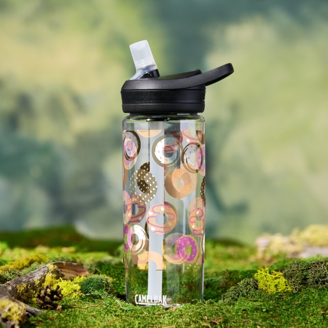 Bouteille D'eau Pattern Heart Donuts Valentines Pink Water Bottle (Extérieur)