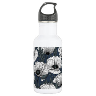 Bouteille D'eau Pavot blanc sur la marine