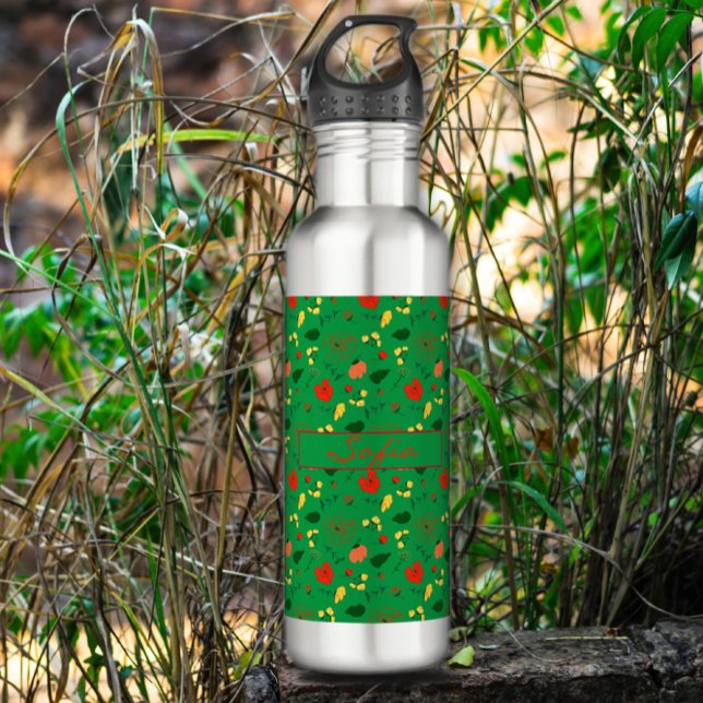 Bouteille D'eau Pavot rouge fleur sauvage motif (Créateur téléchargé)