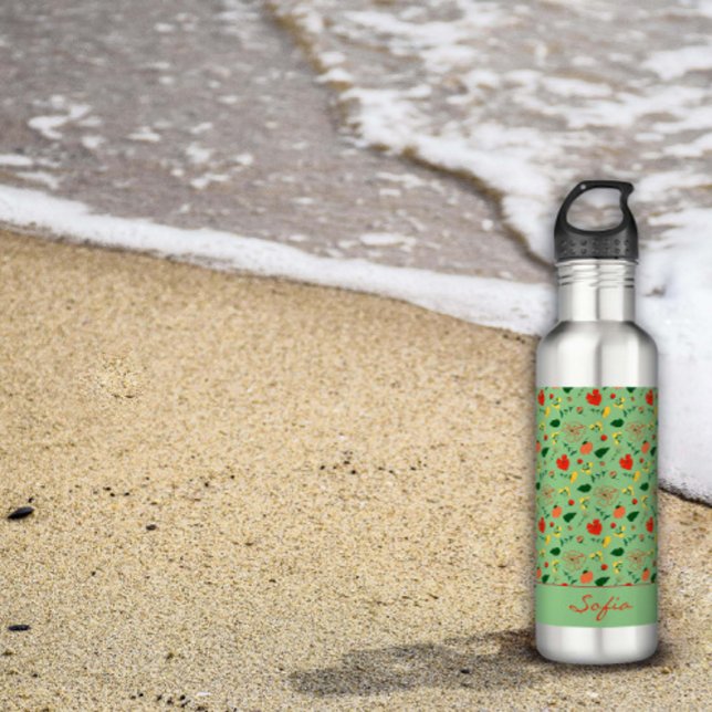 Bouteille D'eau Pavot rouge motif fleur sauvage (Créateur téléchargé)