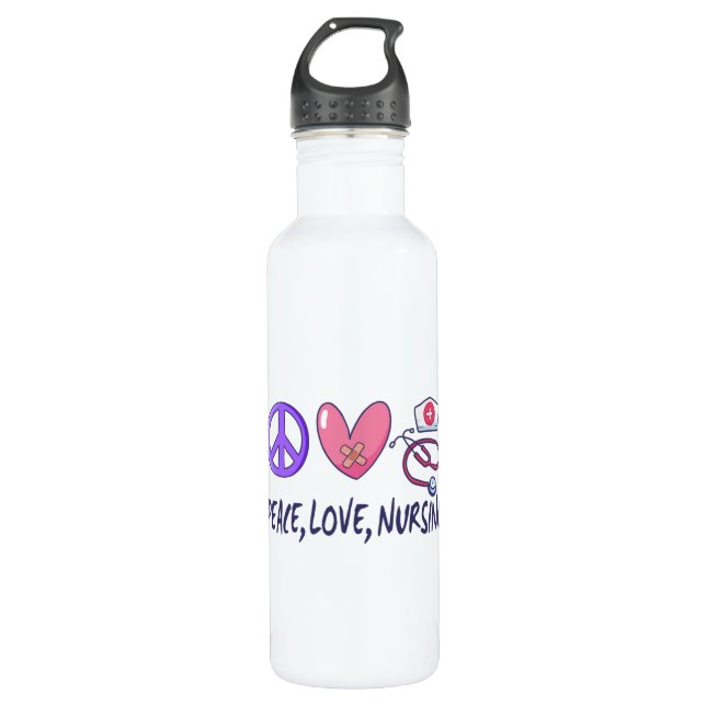 Bouteille D'eau Peace Love Nuring (Devant)