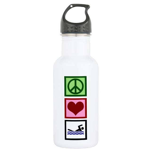 Bouteille D'eau Peace Love Swimming (Devant)
