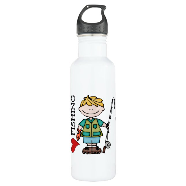 Bouteille D'eau Pêche blonde d'amour du garçon I (Devant)