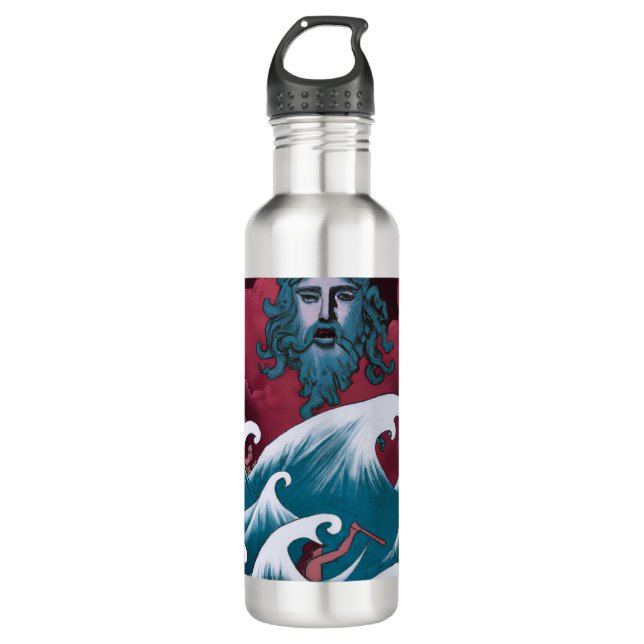 Bouteille D'eau Peinture à l'huile de Neptune Crimson (Devant)