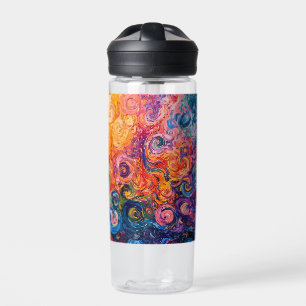 Bouteille D'eau Peinture à l'huile de tourbillons psychédélique