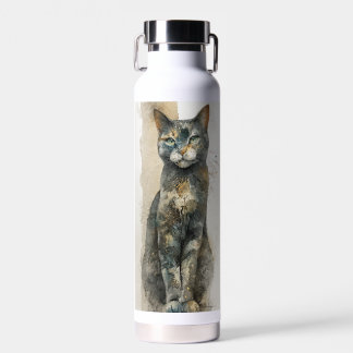 Bouteille D'eau Peinture aquarelle de chat belle minette calico