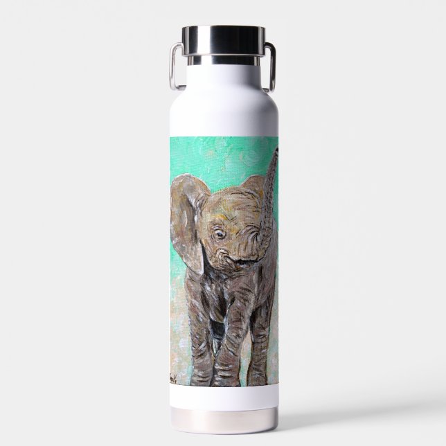 Bouteille D'eau Peinture des éléphants de bébé (Avant)