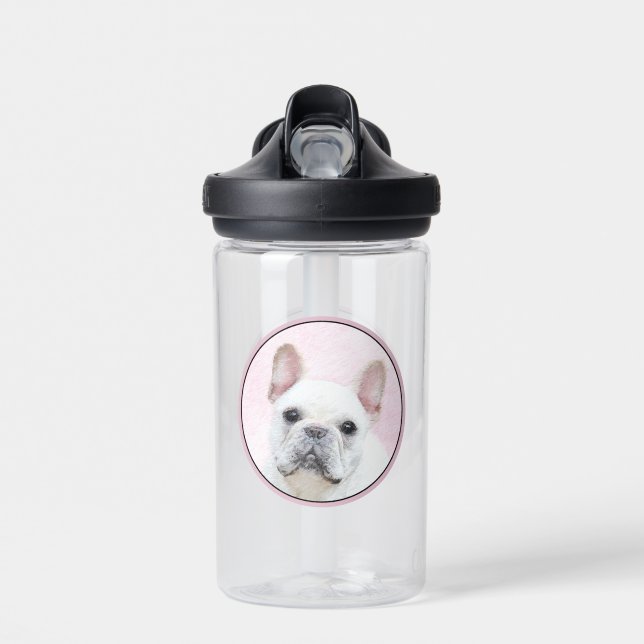 Bouteille D'eau Peinture française de Bulldog (Crème/Blanc) - Art  (Avant)