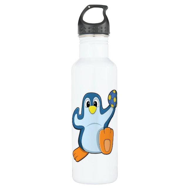 Bouteille D'eau Penguin en tant que joueur de handball avec Handba (Devant)