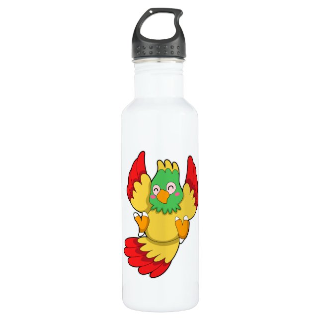 Bouteille D'eau Perroquet avec tête verte (Devant)