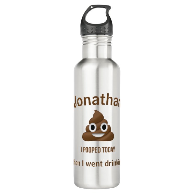 Bouteille D'eau PersonaIizé J'Ai Poopé Aujourd'Hui Poo Emoji Boire (Devant)