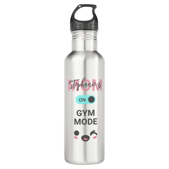 Bouteille D'eau Personalized Cute Fun Mom is On Gym Mode  (Devant)