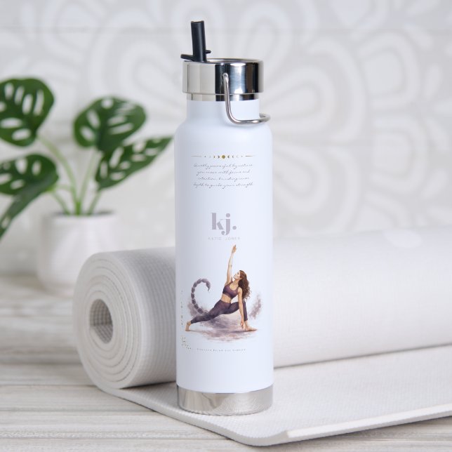 Bouteille D'eau Personalized Illustrated Scorpio Zodiac Quote (Yoga (pivotée))