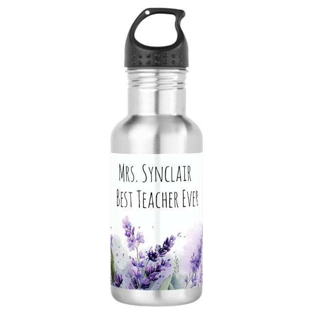 Bouteille D'eau Personalized Lavender Flowers Teacher Appreciation (Devant)