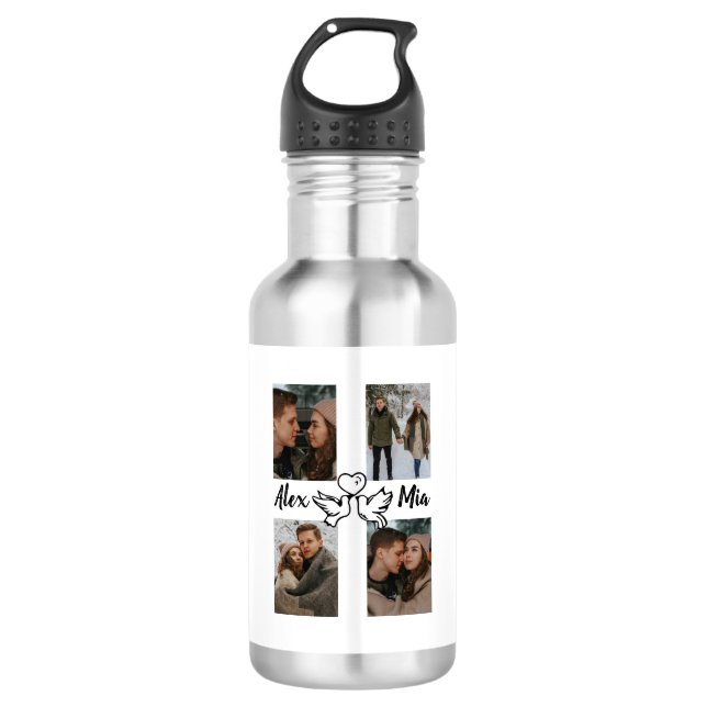 Bouteille D'eau Personalized Love Photo Collage Water Bottle (Devant)