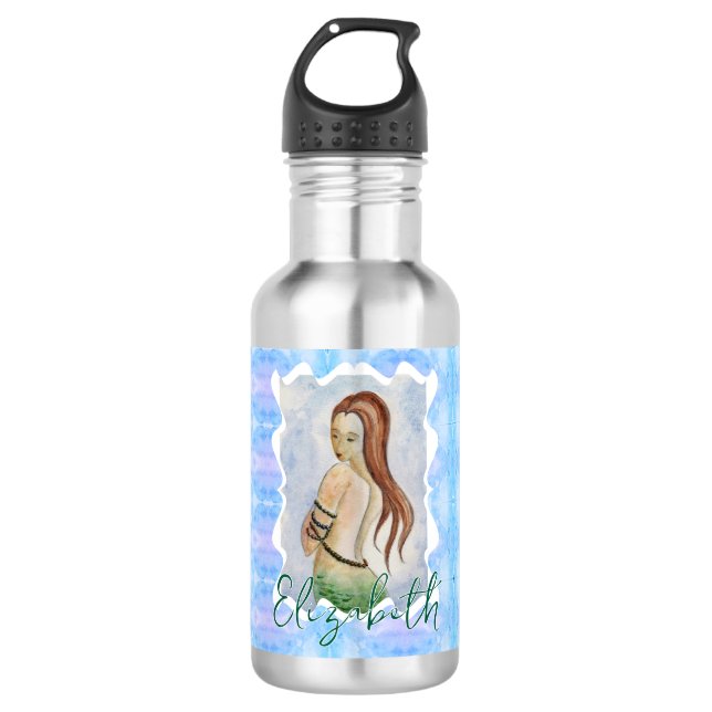 Bouteille D'eau Personalized Mermaid Boho Ocean Fantasy (Devant)