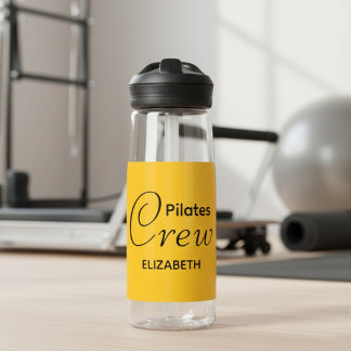 Bouteille D'eau Personalized Pilates Crew Reformer Or Mat Yellow
