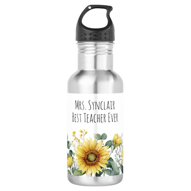 Bouteille D'eau Personalized Sunflower Flower Teacher Appreciation (Devant)