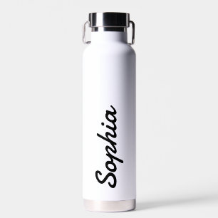 Bouteille D'eau Personnalisé Ajouter Votre Nom Blanc Isolé