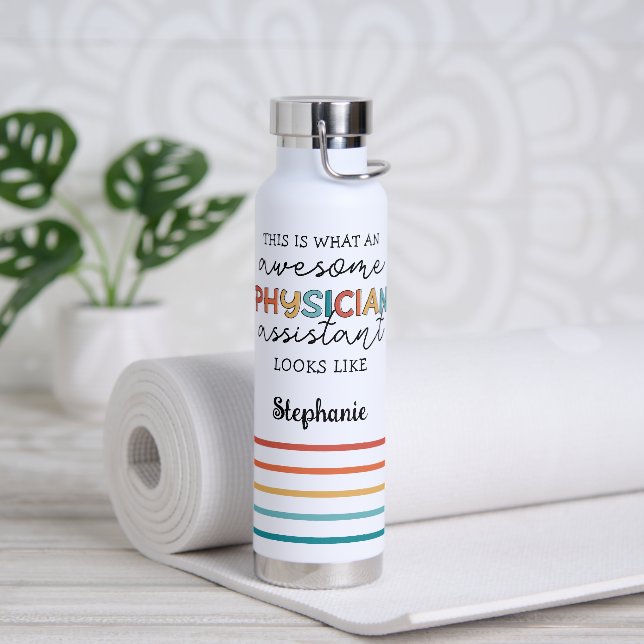 Bouteille D'eau Personnalisé PA Drôle Awesome Médecin Assistant (Yoga)