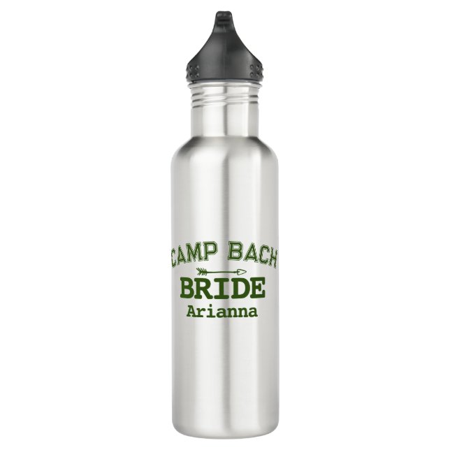 Bouteille D'eau Personnalisé Rustic Retro Camp Bach Green (Droite)