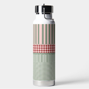 Bouteille d'eau personnalisée à motif vert moderne