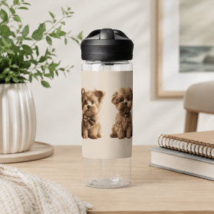 Bouteille d'eau personnalisée avec chiot mignon