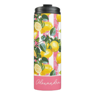 Bouteille d'eau personnalisée avec motif citron et