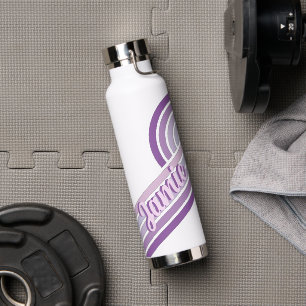 Bouteille d'eau personnalisée avec nom rétro horiz