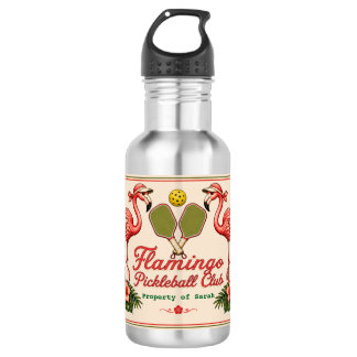 Bouteille d'eau personnalisée Flamingo Rétro Pickl