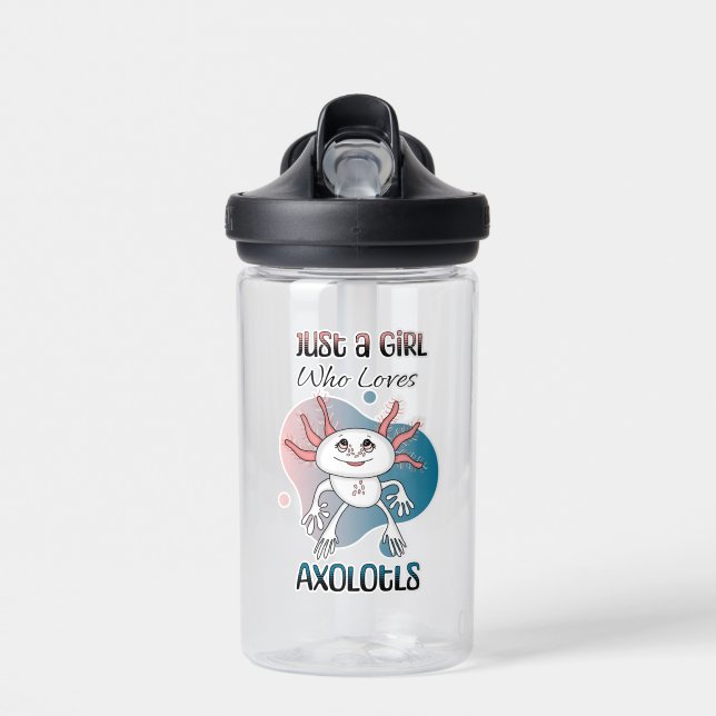Bouteille D'eau Personnalisée Juste une fille qui aime Axolotls (Avant)