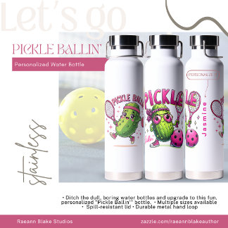 Bouteille d'eau personnalisée "Pickle Ballin'"