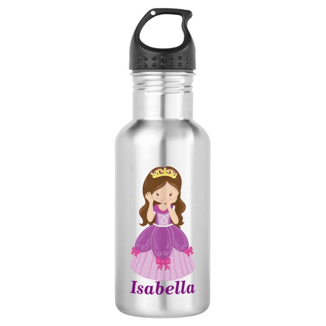 Bouteille D'Eau Personnalisée Princess, Acier Inox (Devant)