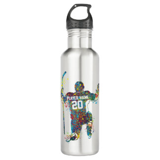 Bouteille D'eau Personnaliser joueur de hockey masculin