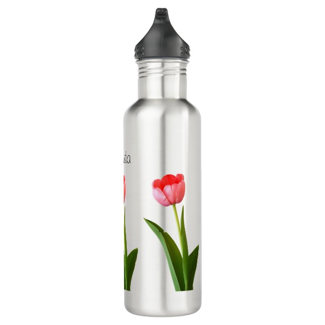 Bouteille D'eau Personnalisez : Dentelez la photo florale de (Droite)