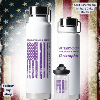 Bouteille D'eau Personnalisez Purple Up Militaire Enfant & Adulte