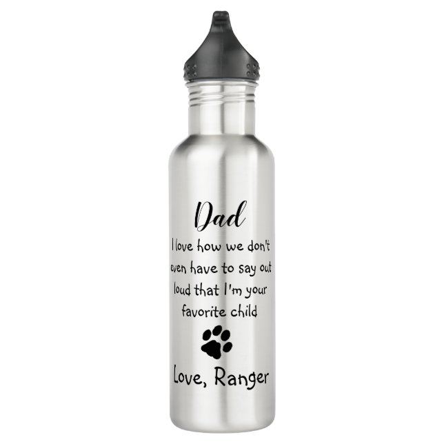 Bouteille D'eau Petit Chien Papa - Drôle Fête des pères Plaisanter (Droite)