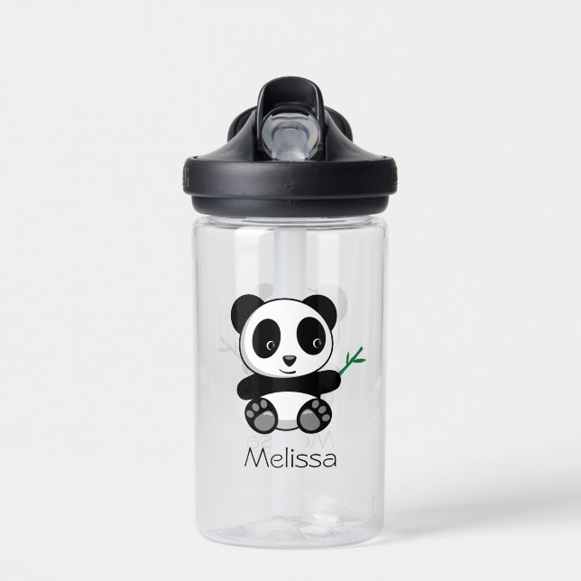 Bouteille D'eau Petit Panda mignonne avec bâton en bambou (Avant)